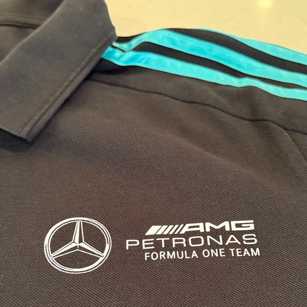 Mercedes AMG Petronas men’s 2xl Black adidas Polo Shirt. Never worn - Picture 5 of 12